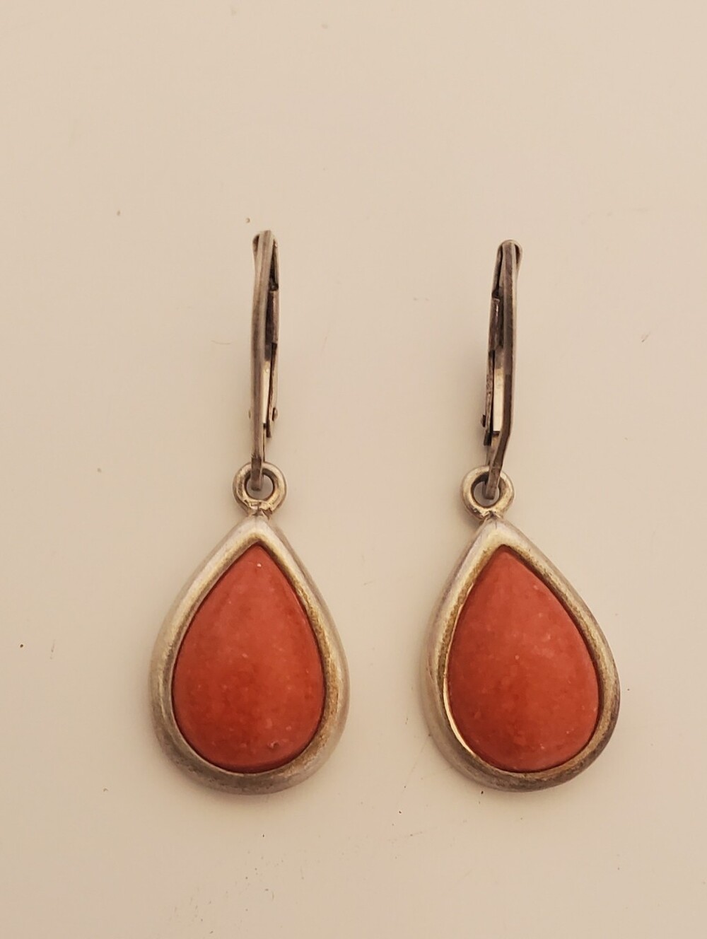Sterling Silver Coral Turquoise Lapiz Earrings